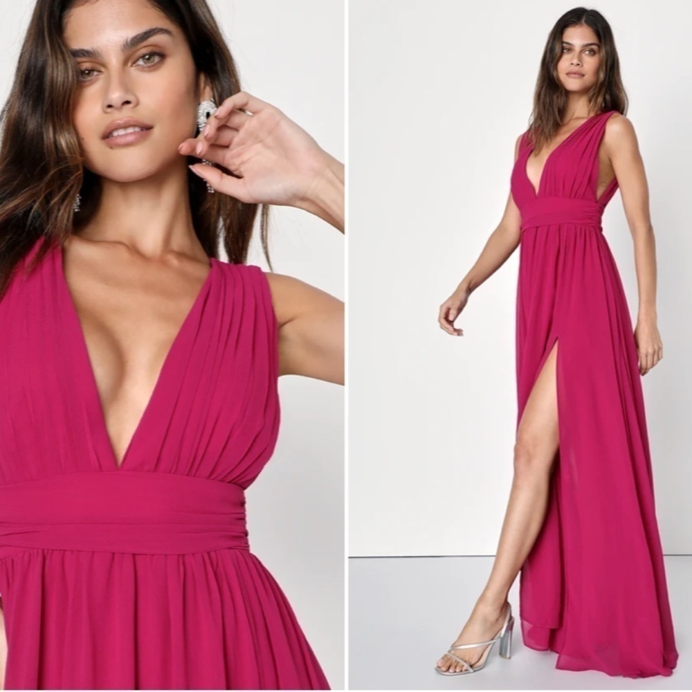LULUS Prom Wedding Bridesmaid Flowy Romantic Heavenly Hues Maxi Dress - Picture 4 of 5